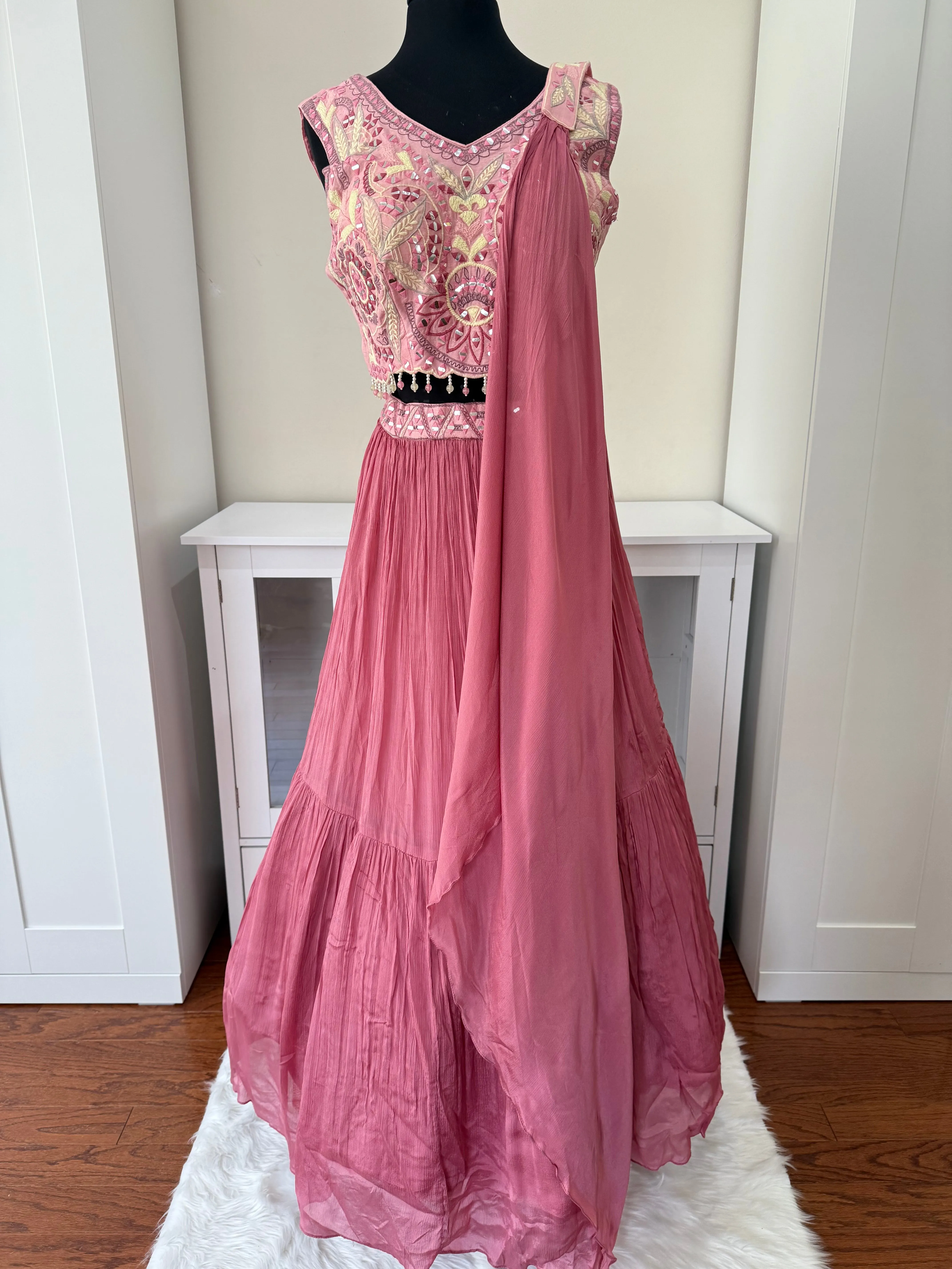 Adult L - Chiffon Designer Lehanga Set