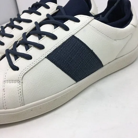 Aldo Men's Sneakers White Blue Size 8.5 Cloverhill Lace up Neoprene Sock Opening