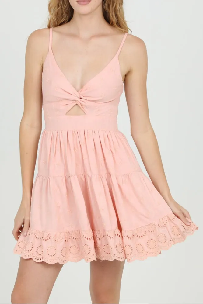 All Over Eyelet Embroidered Mini Dress