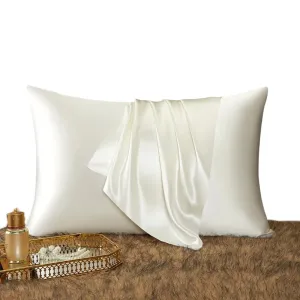 Anyhouz Pillowcase 50x90cm White Natural Mulberry Silk For Comfortable And Relaxing Home Bed - King Size