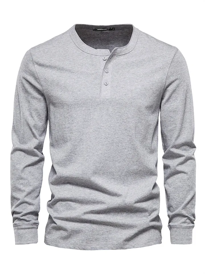 Comfortable Crew Neck Long Sleeve Fit Bottoming Shirt for Men