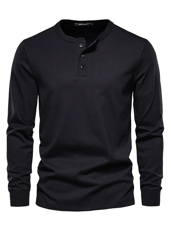 Comfortable Crew Neck Long Sleeve Fit Bottoming Shirt for Men