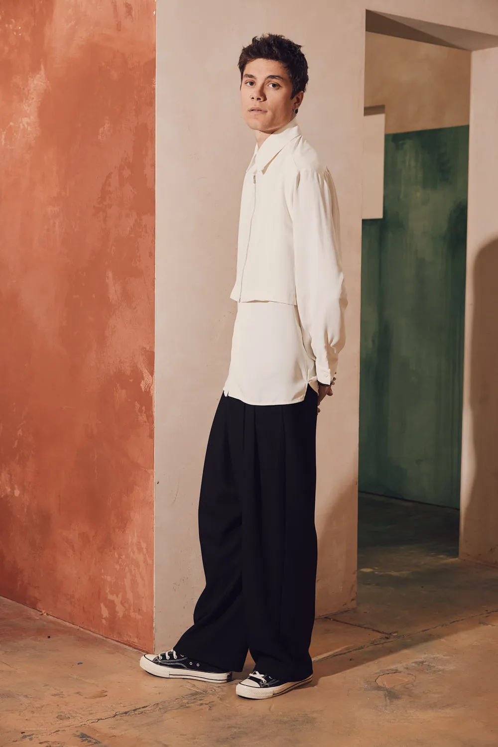 Double Layered Silky Shirt