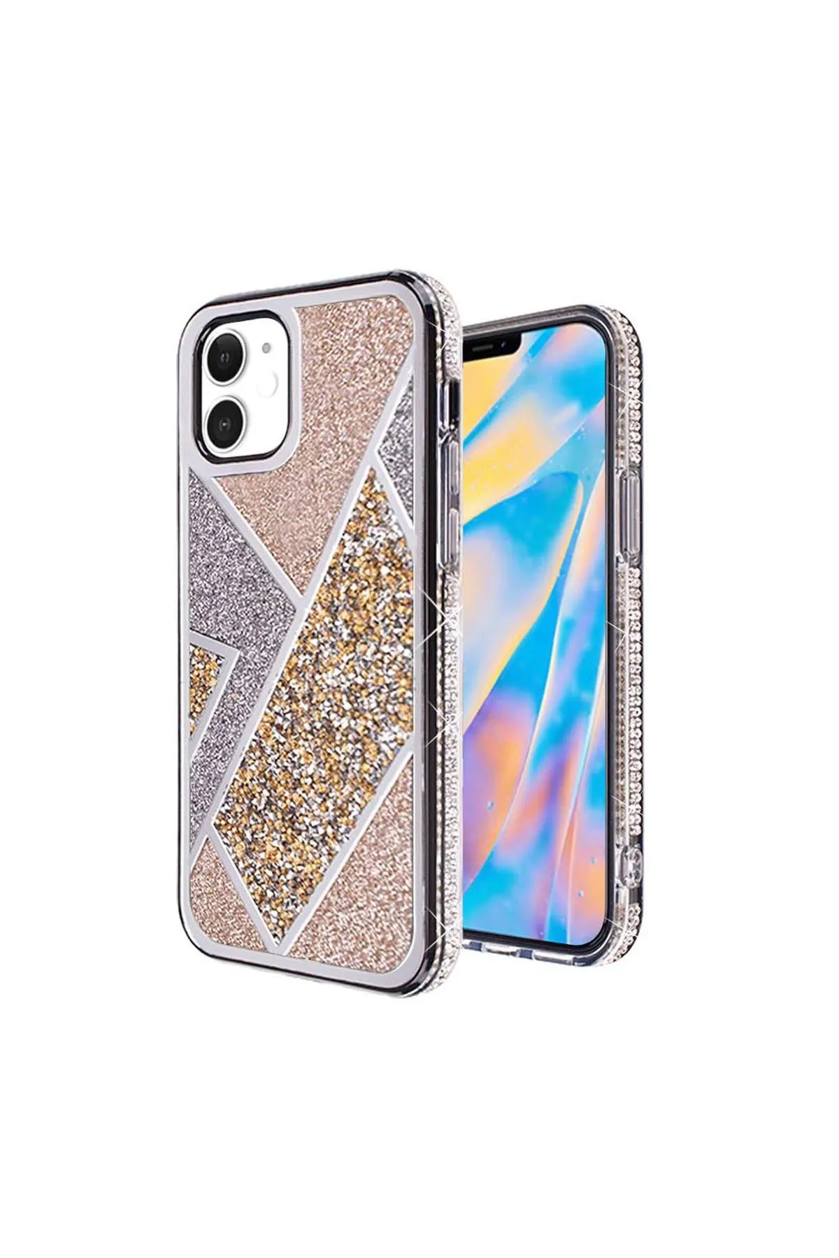 FOR iPHONE 12 MINI 5.4 RHOMBUS BLING GLITTER DIAMOND CASE COVER