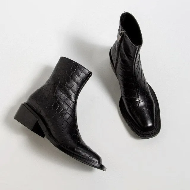 genuine leather chelsea boots women