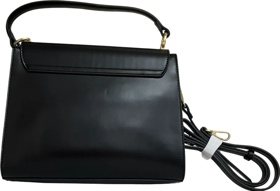 M&S Black Faux Leather Top Handle Tote Bag One Size