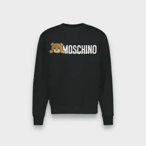 Moschino Black Bear Txt Logo Sweatshirt