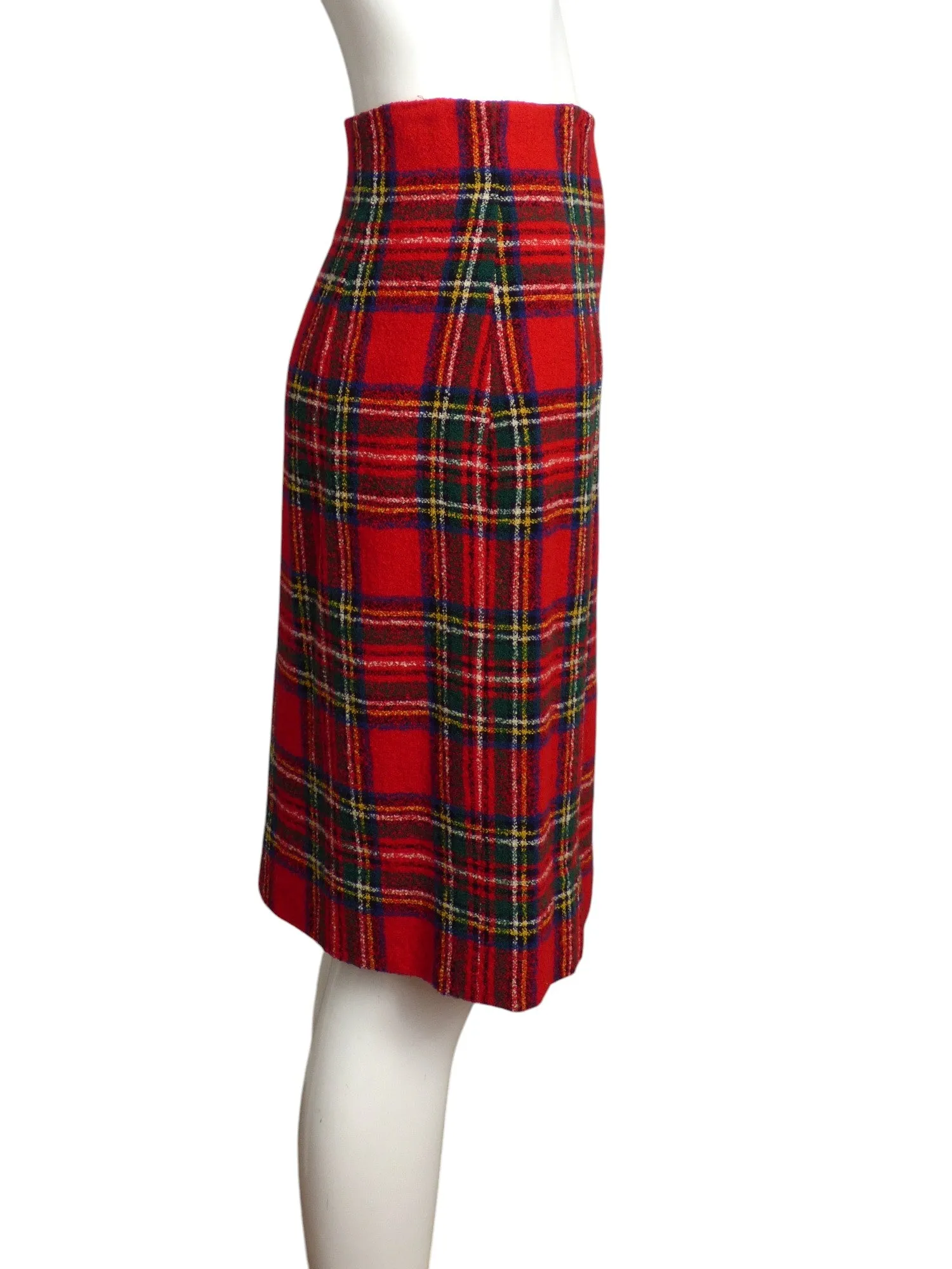 MOSCHINO COUTURE- 1990s Wool Plaid Skirt, Size 8