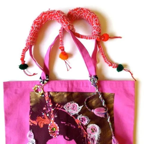 Pink Bollywood tote