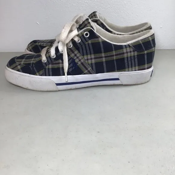 Ralph Lauren Polo Humberto Plaid Sneakers Size 9