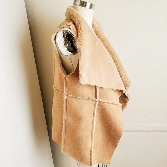 THML | Luxurious Faux Fur Tan Vest, One Si…