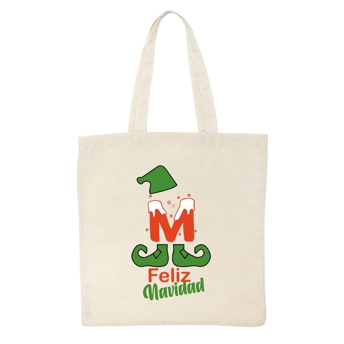 Tote Bag Bolsa de Manta Navideña Iniciales